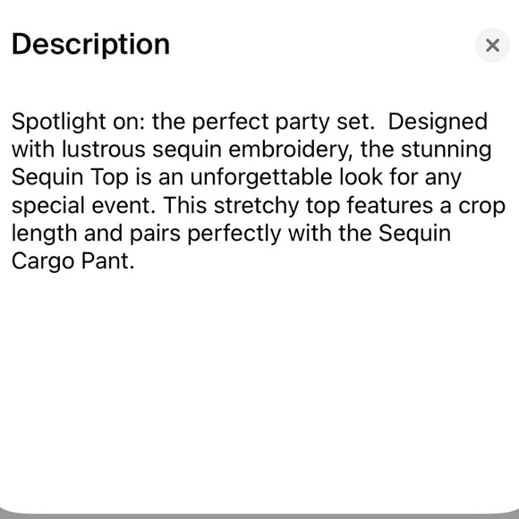 Noli Sequin Cropped Top NWT - Picture 6 of 6